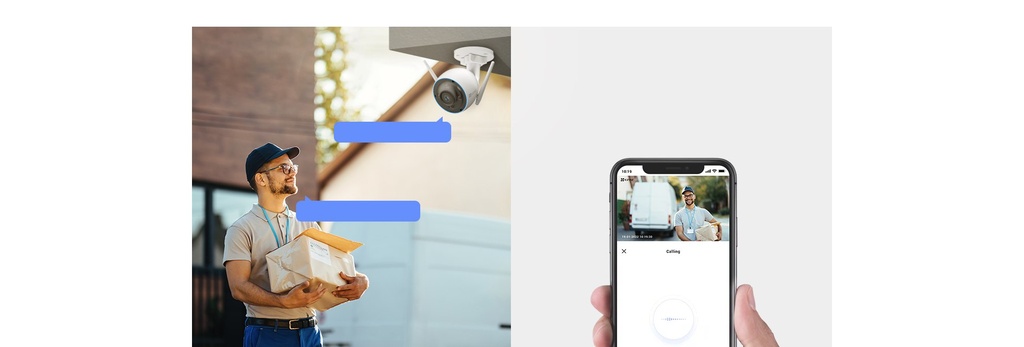 Ezviz H3 2K  Wi-Fi Smart Home Camera - 2 MP -2.8 mm - Night Color - Microphone &amp; Speaker - IP66