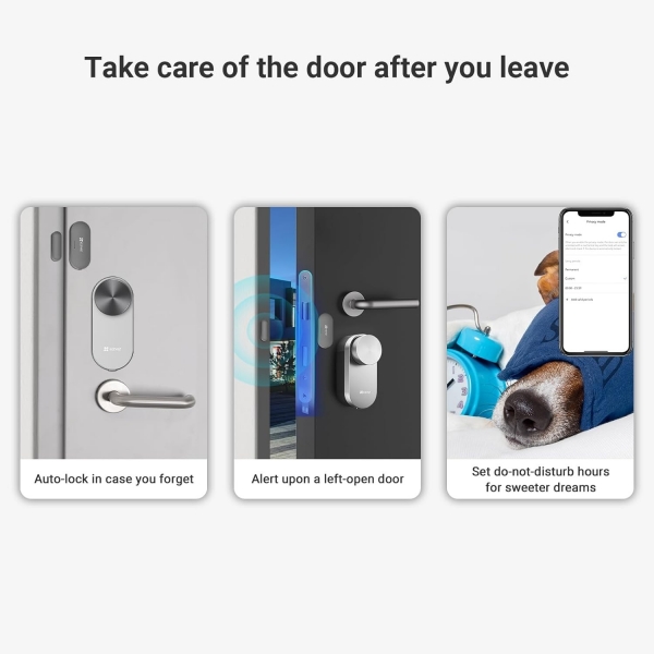 EZVIZ CS-DL01 Pro + DL01CP + A3 Smart Lock Gateway with Multifunctional Keypad and A3 Home Automation Gateway, Smart Lock with Bluetooth Remote Access, Smart Lock Keyless Access for Connected Home