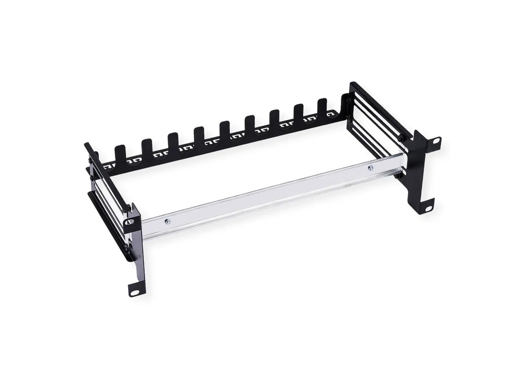 Roline 19" Cadre de support  pour montage sur rail DIN, 3U, avec gestion des câbles, noir