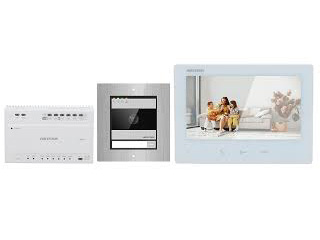 Hikvision DS-KIS704EY/Aluminum 2-Wire HD Kit Video Intercom IP Kit 1x call button - 7Inch Touch WIFI Monitor 