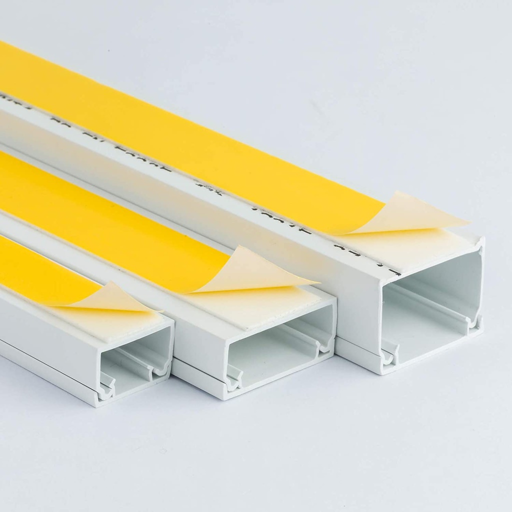 25x16 SELF ADHESIVE PVC CABLE TRUNKING Bar 2m (Pack 12Pcs)