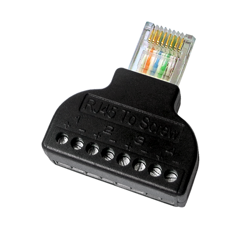 Adaptateur RJ45 vers terminal CON300-BLOCK, connecteur mâle RJ45, 8 bornes
