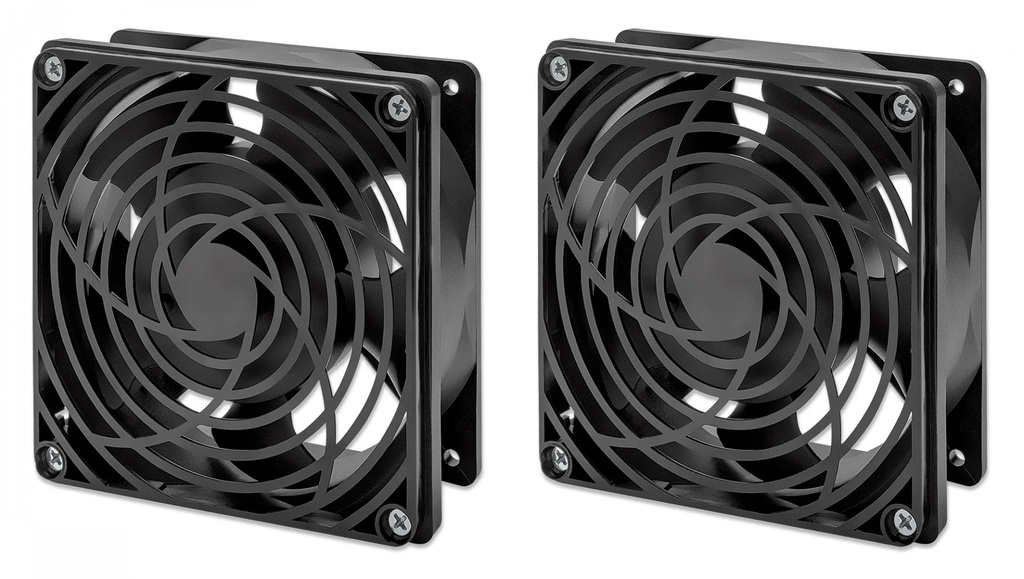 Ventilatie-unit met 2 ventilatoren voor 19" wandkasten