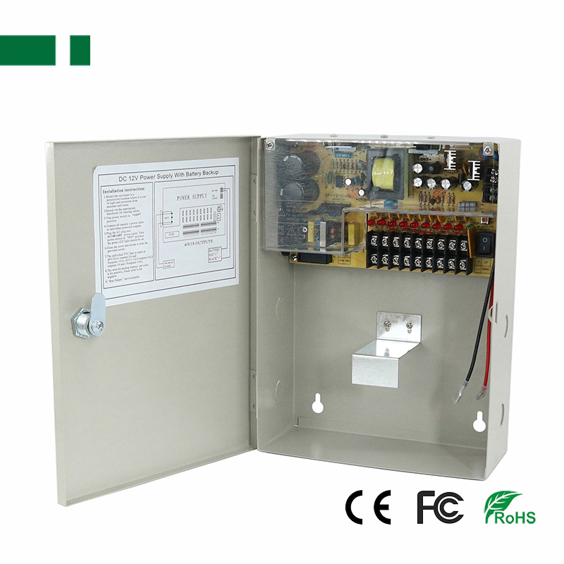 PD120W-9-12V-UPS Stroomverdeelkast - 9 uitgangen -12V-10A - 120W