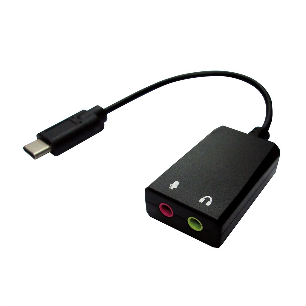 VALUE Type C - 2x 3,5 mm audioadapter, M/V, 0,13 m