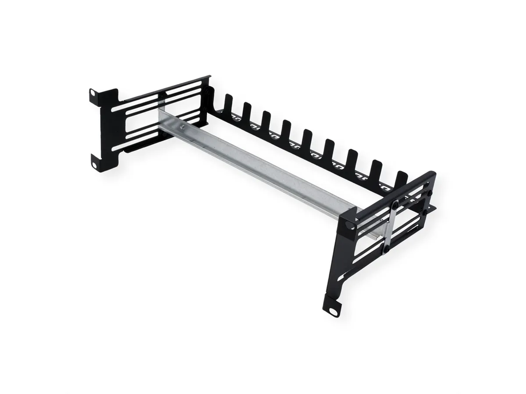 Roline 19" draagframe voor DIN-rail apparaten, 3U, met kabelmanagement, zwart