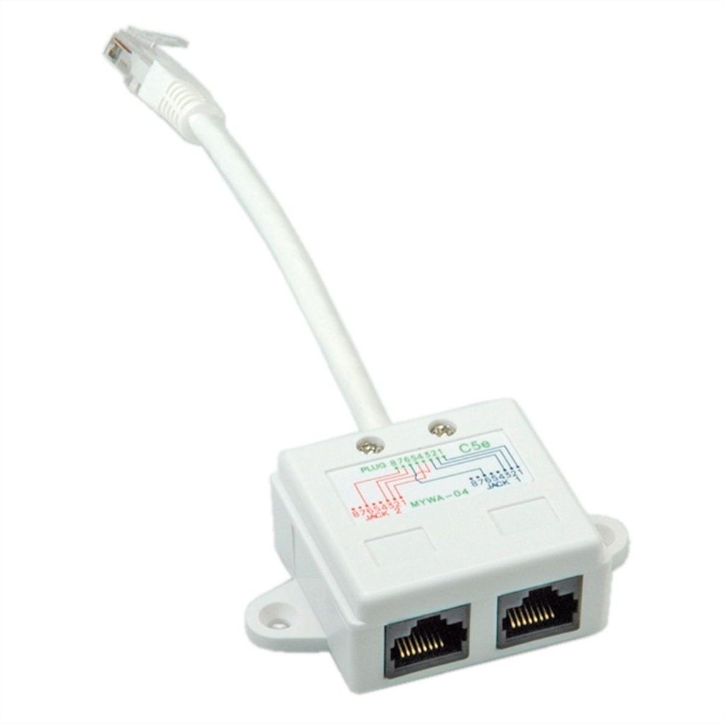 VALUE T-adapter Cat.5e (klasse D), UTP, wit