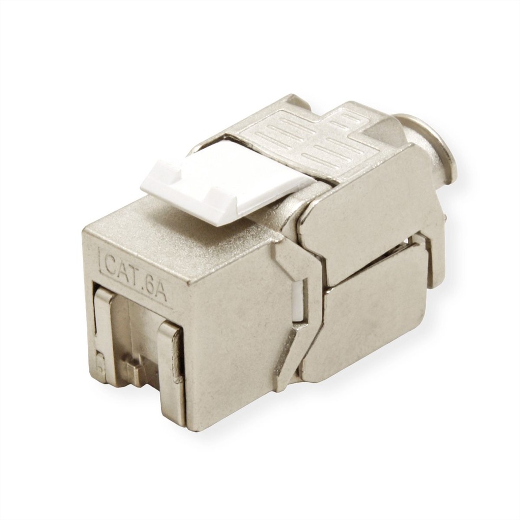 ROLINE Keystone Jack, Cat.6A (Klasse EA), RJ-45, UTP, gereedschapsvrij, SLIM en KORT, wit