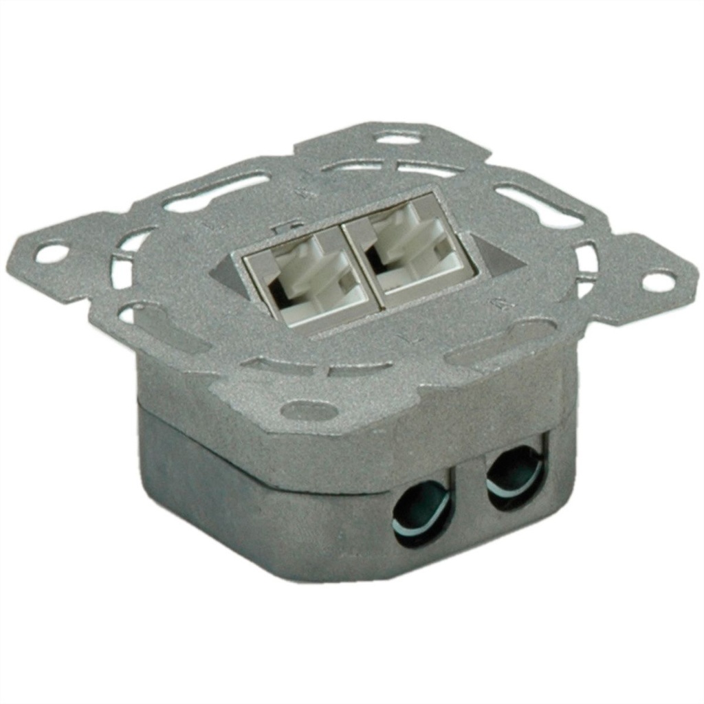WAARDE Cat.6A (Klasse EA) Inbouw wandcontactdoos, STP, verticaal, wit