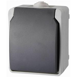 ELIX Prize bipolaire + Terre - 230V~ 16A - Baby Safe - IP44 - Grijs - Schijnbaar