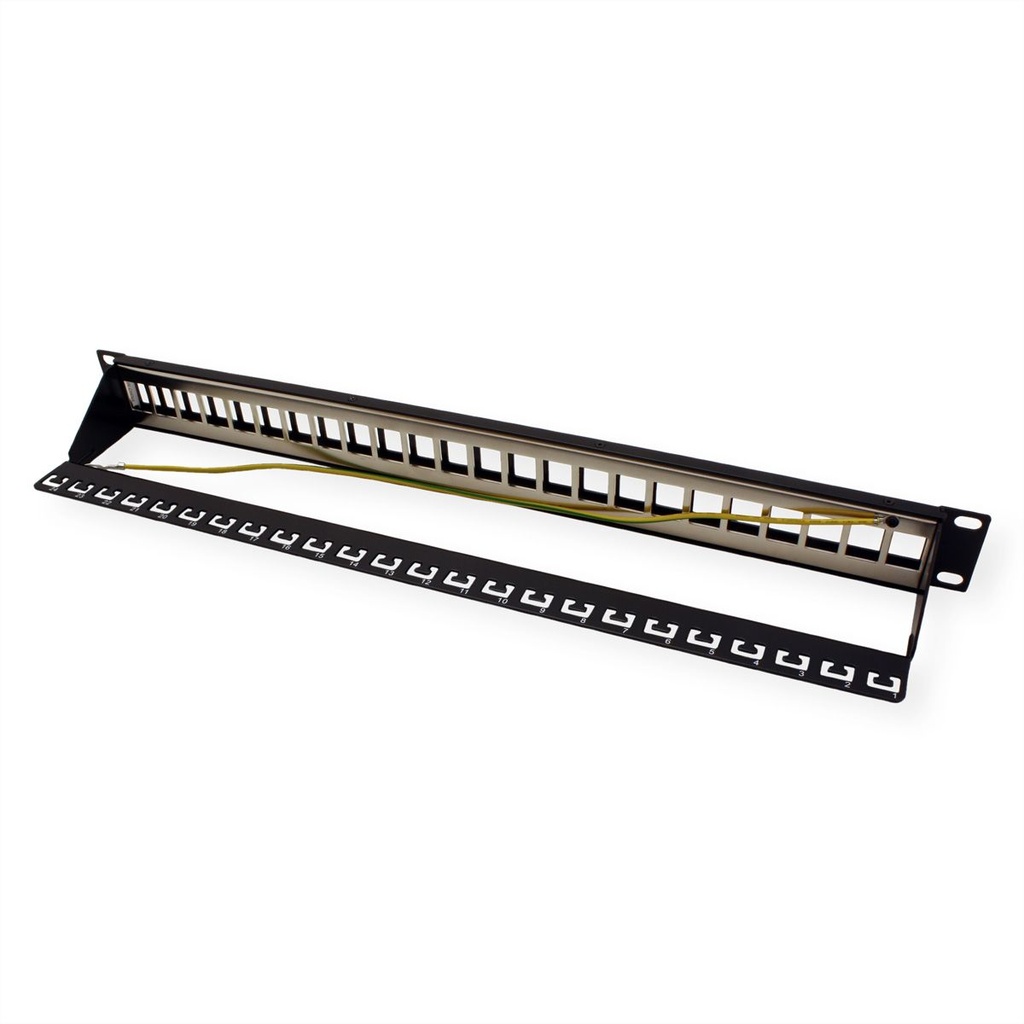 ROLINE Keystone 19'' leeg patchpaneel Cat.5/Cat.6/Cat.6a, 24 poorten, STP, zwart