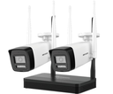 HIKVISION NKS424W0H Wi-Fi IP-kit 4MP H.265 2x bullet WiFi-camera NVS-kit - Micro SD-kaart optioneel