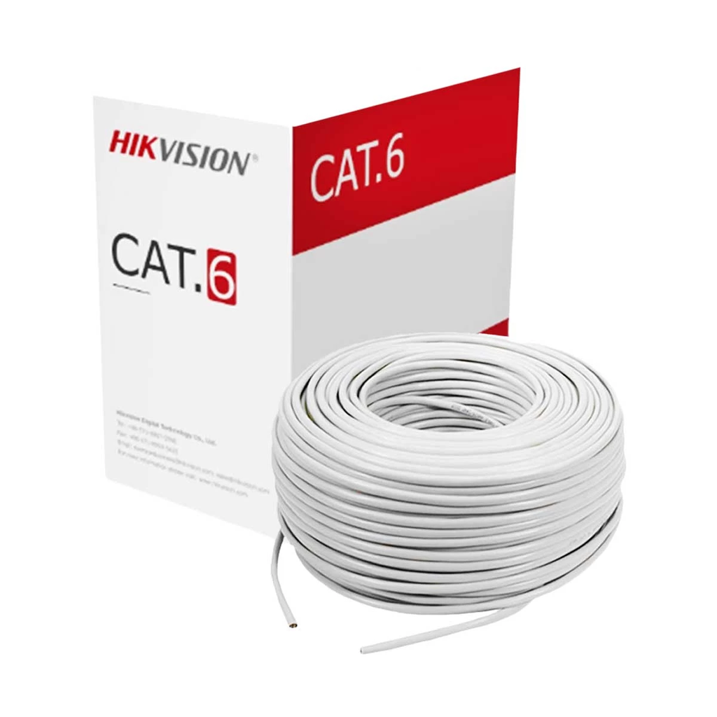 HIKVISION DS-1LN6-W-CCA  UTP CAT6 Cable Solid CCA - White PVC - Certified flame retardant class CE CPR Eca