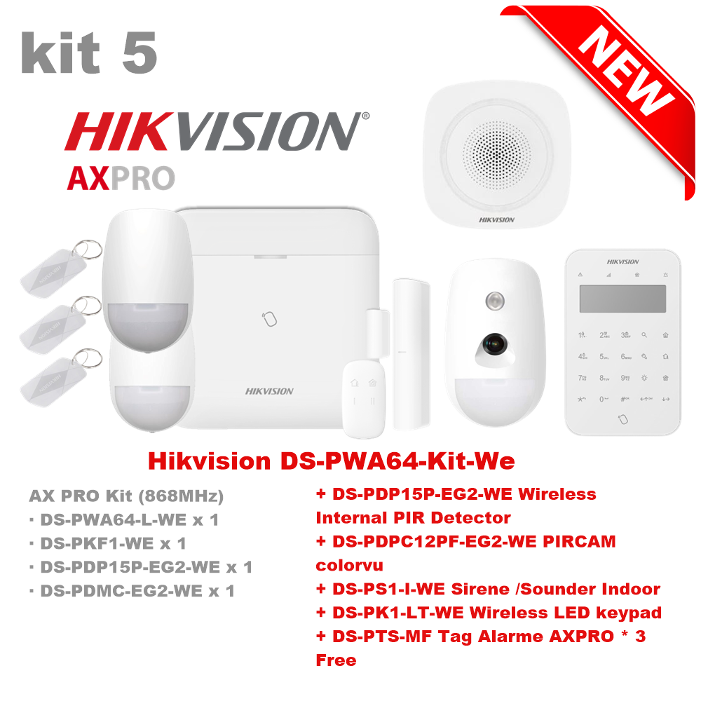 Kit d'alarme sans fil Hikvision DS-PWA64-Kit-WE 5