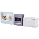 Hikvision DS-KIS704EY/Aluminium 2-draads HD-video-intercomkit met IP-aansluiting, 1 belknop en 7-inch touchscreen met wifi-monitor.