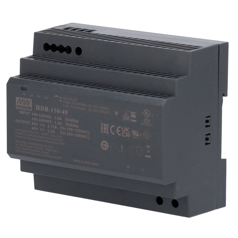 DS-KAW150-4N Voedingsrail DIN AC/DC (PSU), 1 sortie, 150 W, 48 VDC, 3,2 A