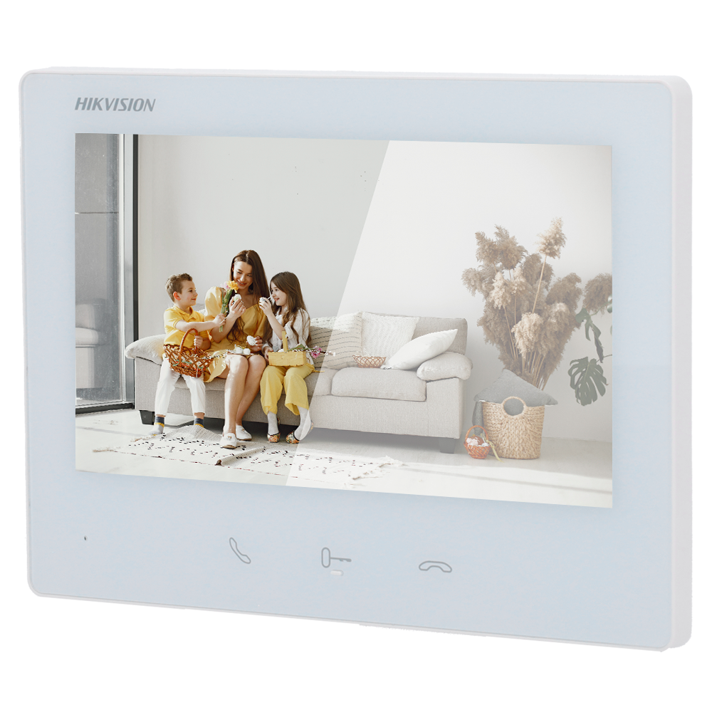 Moniteur d'interphone vidéo Hikvision DS-KH7300EY-WTE2(WH) Écran TFT 7", 2 fils HD, Wi-Fi