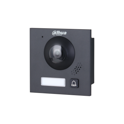 VTO4202FB-P1 2-draads IP modulaire appartement deurstation cameramodule POE &amp; 2 draden 48V + 1x knop zwart