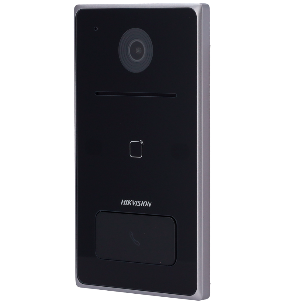 Hikvision DS-KV6133-WME1  Villa deurstation  1 x Knop PoE/ 12 VDC, Mifare kaart WIFI - 1 relais - bel Hikconnect direct