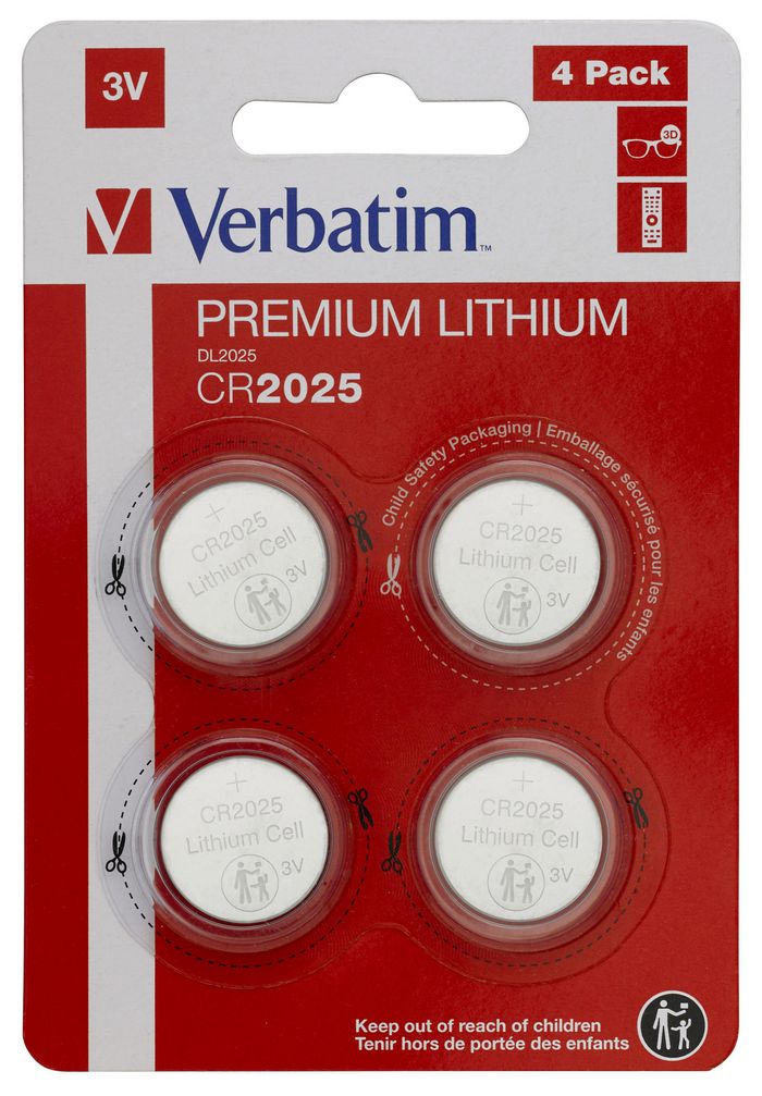 Verbatim CR2025 3V Piles Lithium   (lot de 4)