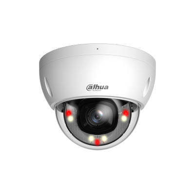 DAHUA IPC-HDBW2549E-S-IL  Caméra IP dôme intelligente WizSense 5 MP, double éclairage, focale fixe 2,8 mm, IR et LED blanche, jusqu'à 30 m, carte SD, microphone, indice de protection IP67 et IK10, métal