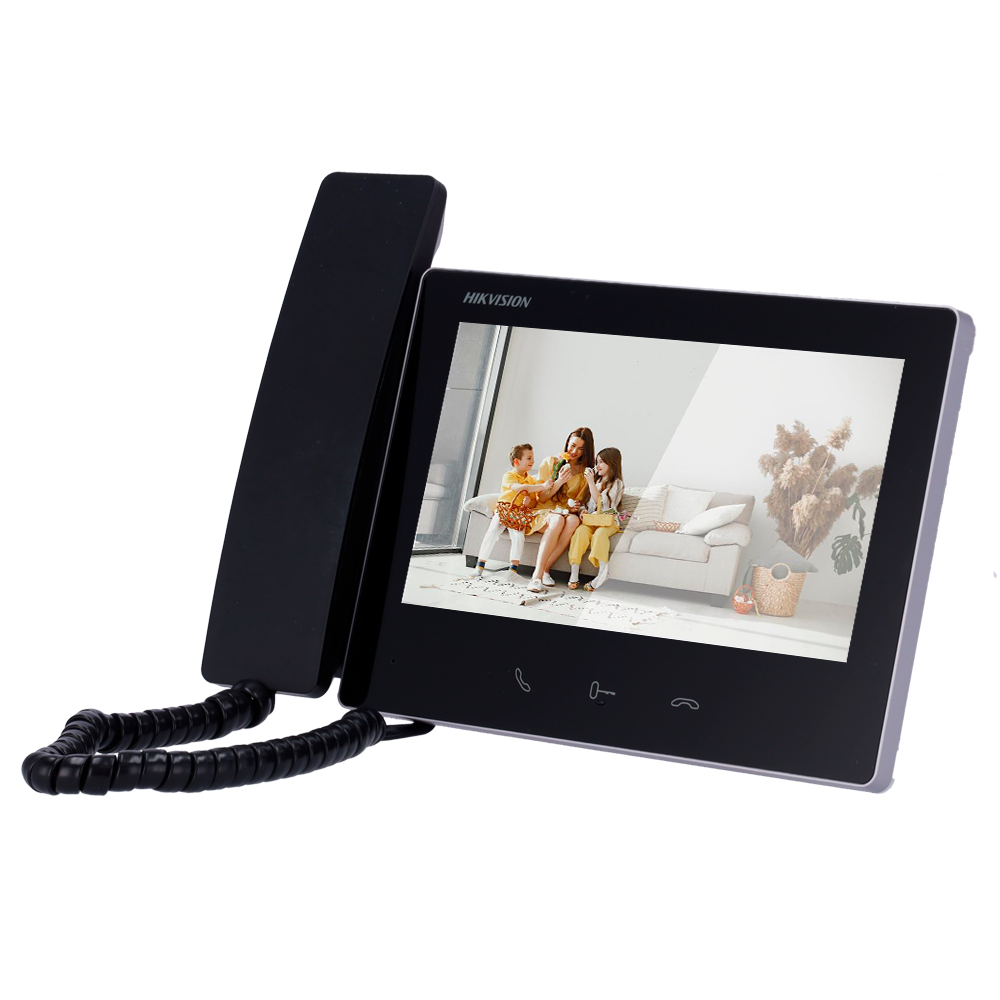 Hikvision DS-KH7300EY-THE2(BK) Moniteur Combiné d'interphone vidéo  7" TFT 2 fils HD couleur noire 
