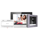 Hikvision DS-KIS702 2-draads IP-video-intercomset met 1 belknop en 7-inch touchscreen wifi-monitor.
