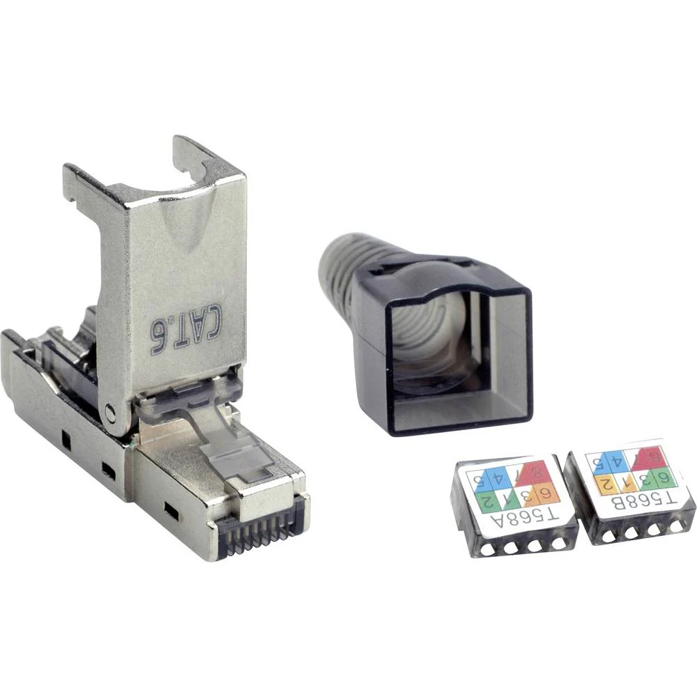26.99.0371  connecteur RJ45 CAT.6(E) Male Blindé STP, Metal - installable sans outil