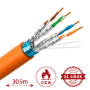 UV-FTP6A-300-BC23AWG-DCA-R-O Cat6A S/FTP 305 m Diameter 23 AWG Certified CPR DCA LSZH / Orange