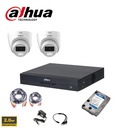 Dahua caméras de surveillance Kit analogiques HDCVI 2MP - DVR XVR 4 canaux - Caméra tourelle 2x/4x 2MP double éclairage intelligent 2,8 mm intérieur/extérieur - 2 à 8 caméras - Disque dur 1 To préinstallé