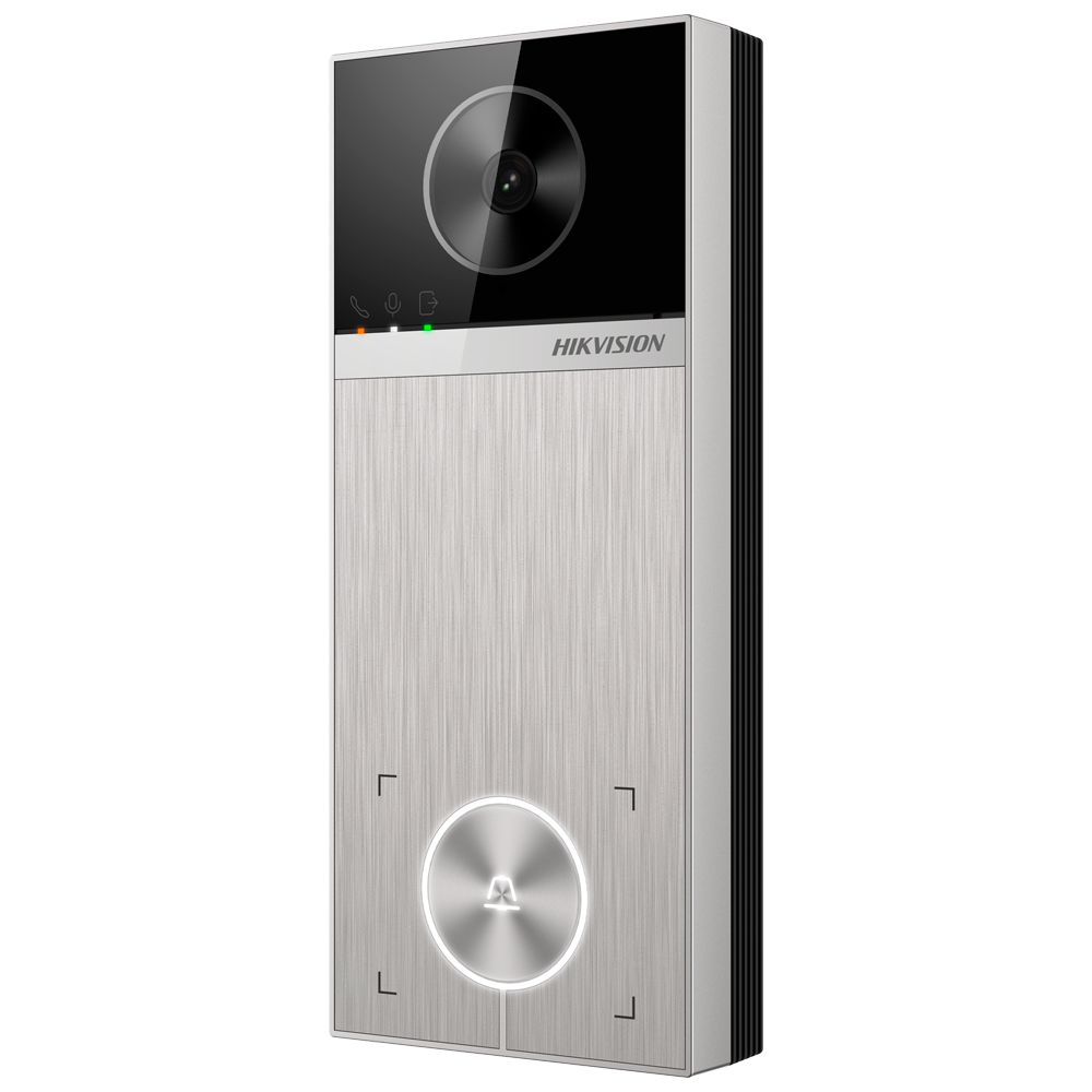 DS-KV6114-MWBE1 Platine Portier Vidéo IP WiFi Caméra 4 Mpx Exterieur IP65  Audio bidirectionnel Ouverture par Bluetooth | 2 relais Application mobile avec ou sans moniteur Installation en surface | PoE