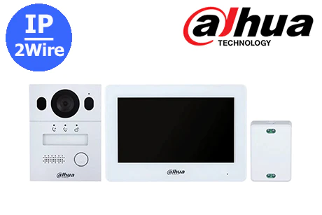 Dahua DHI-KTX01 - Kit d'interphone vidéo hybride 2 fils  Surveillance Wi-Fi / Applications DMSS