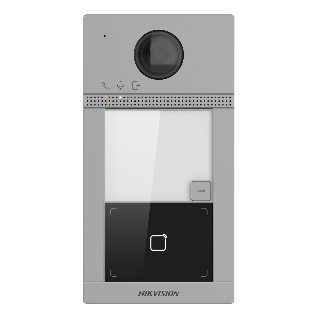  Hikvision DS-KV8113-WME1/S Villa deurstation Oppervlakte aluminium 1 x knop, PoE/ 12 VDC, Mifare kaart WIFI - 2 relais