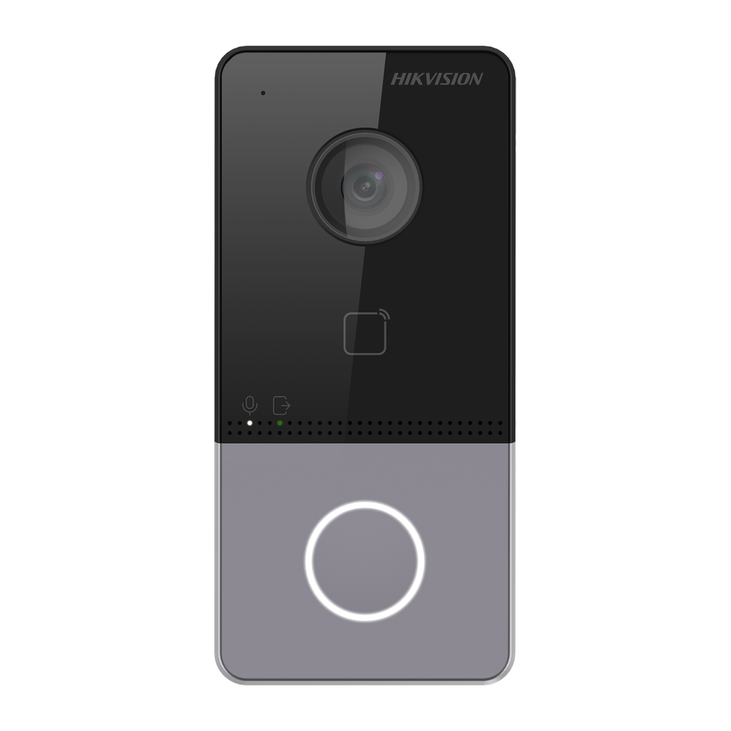 Hikvision DS-KV6113-WPE1(C) Villa deurstation Kunststof 1 x Knop PoE/ 12 VDC, Mifare kaart WIFI - 1 relais - bel Hikconnect direct