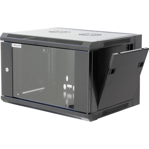 [711715] Intellinet 711715 19" wandkast, 6U, 450 mm diep, maximale statische belasting 60 kg, omkeerbare voordeur