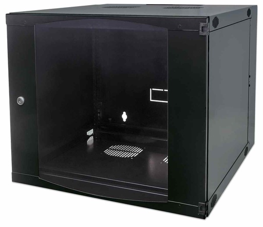[713887]  19" wandkast, 15U, flatpack 725 (h) x 540 (b) x 600 (d) mm, zwarte dubbele sectie