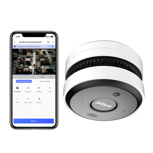 [HY-SAV849HA-E] Dahua HY-SAV849HA-E Caméra IP/POE de détection de fumée et de  flamme 5MP IR AI-fire 