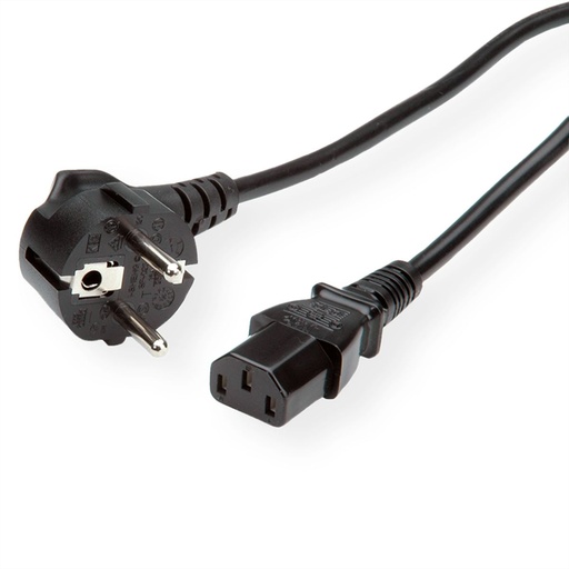 [19.99.1018] VALUE Power Cable, straight IEC Conncector, black, 1.8 m
