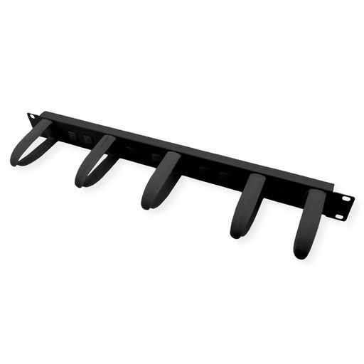 [26.99.0324] Kabelmanagementplaat 19" met horizontale/verticale kabelringen voor kasten, zwart
