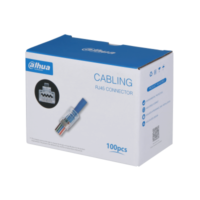 [RJ45-PFM976(100)] Dahua PFM976-631-PT UTP CAT6 Pass Through RJ45-connectorpakket 100 stuks