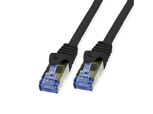 Cordon de raccordement S/FTP extérieur (20-30-50 m) Cat. 6A/Classe EA, solide, TPE, LSOH, noir