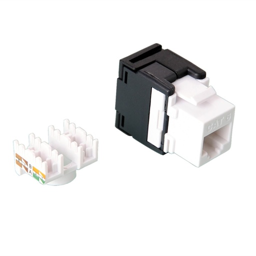[26.99.0363] VALUE Keystone Jack, Cat.6 (Klasse E), RJ-45, UTP, 180°, gereedschapsvrij, wit