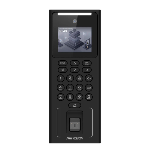 [DS-K1T321MFWX] Hikvision DS-K1T321MFWX Terminal voor toegangscontrole en aanwezigheidsregistratie Facial, digitale kaart, MF kaart en PIN - TCP/IP, USB en RS485 2.4" TFT | Geïntegreerde bediening iVMS-4200 | Hik-Connect