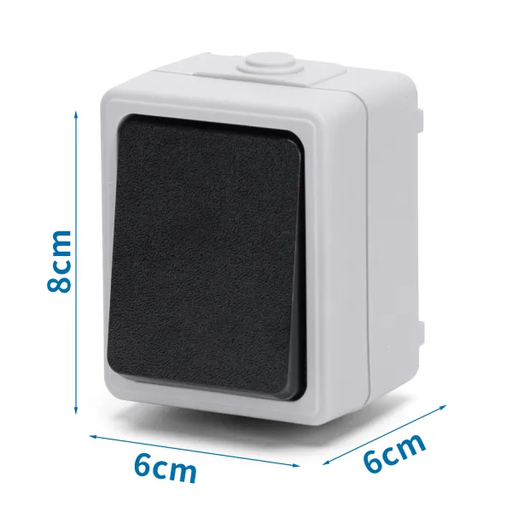 [B20101NRL] AIGOSTAR Onderbreker unipolaire - Schema 1 - 10A - 250V - IP54 - Gris - Schijnbaar