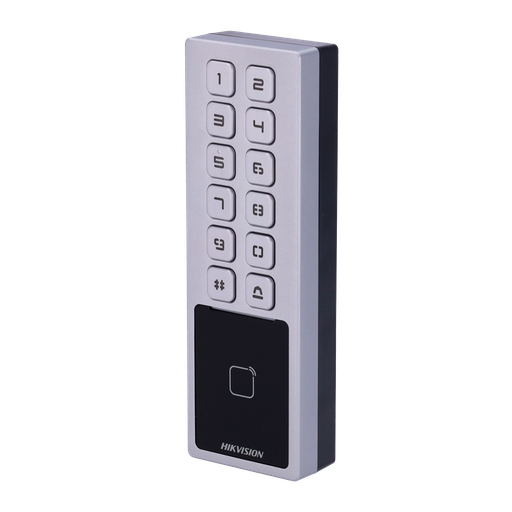 [DS-K1T805MBWX] DS-K1T805MBWX Contrôle d'accès autonome par carte MF et code PIN | IP65 et IK08 iVMS-4200 | Hik-Connect