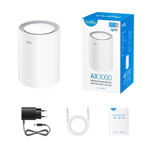 Cudy M3000_W Wi-Fi 6 AX3000 Mesh 2,5G  (Pack de 1-2-3)