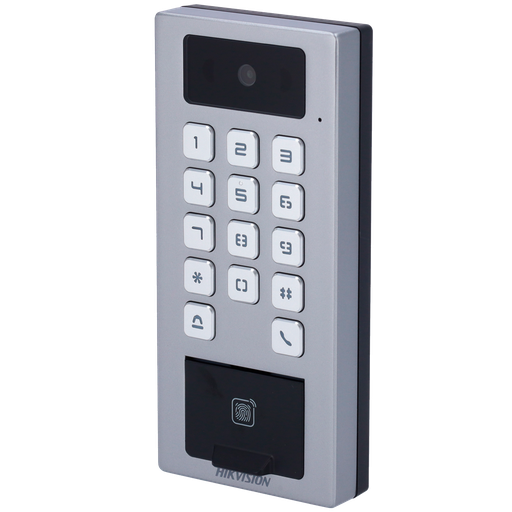 [DS-K1T502DBFWX-C] DS-K1T502DBFWX-C Toegangscontrole met camera IP65 IK09 Vingerafdruk, MF DESFire, QR- en pinpas iVMS-4200 | Hik-Connect