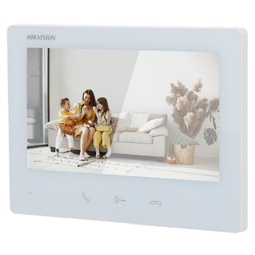 [DS-KH7300EY-WTE2-W] Hikvision DS-KH7300EY-WTE2(WH) Video-intercommonitor 7" TFT-scherm 2 HD-draden, WiFi