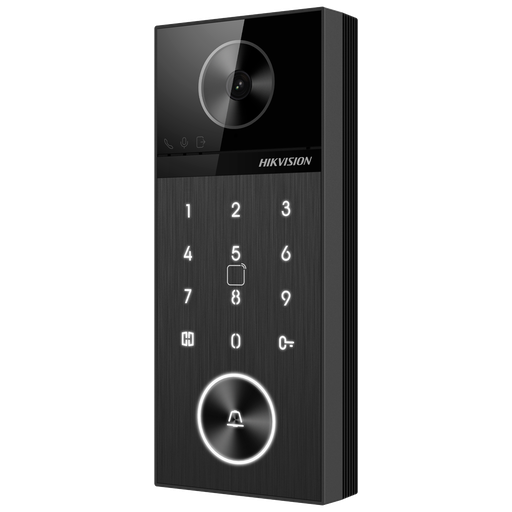 [DS-KV6124-WBE1] DS-KV6124-WBE1 Platine Portier Vidéo IP WiFi Caméra 4 Mpx Exterieur IP65  Ouverture par carte MF, code PIN &amp; Bluetooth - 2 relais Application mobile avec ou sans moniteur Installation en surface | PoE