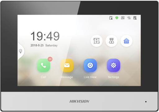 [DS-KH6320-WTE2] Hikvision DS-KH6320-WTE2 2x draads 7" touchscreen wifi 802.11b/g/n .TF-kaart, max. 32G